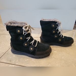 Sorel Explorer Joan Black Boots size 38
